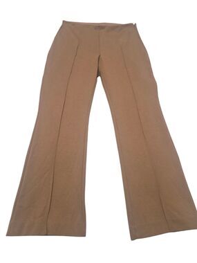 Everlane Flare Side Zip Ponte Knit Pants Women’s L Tan Stretchy Front Seam G4.1